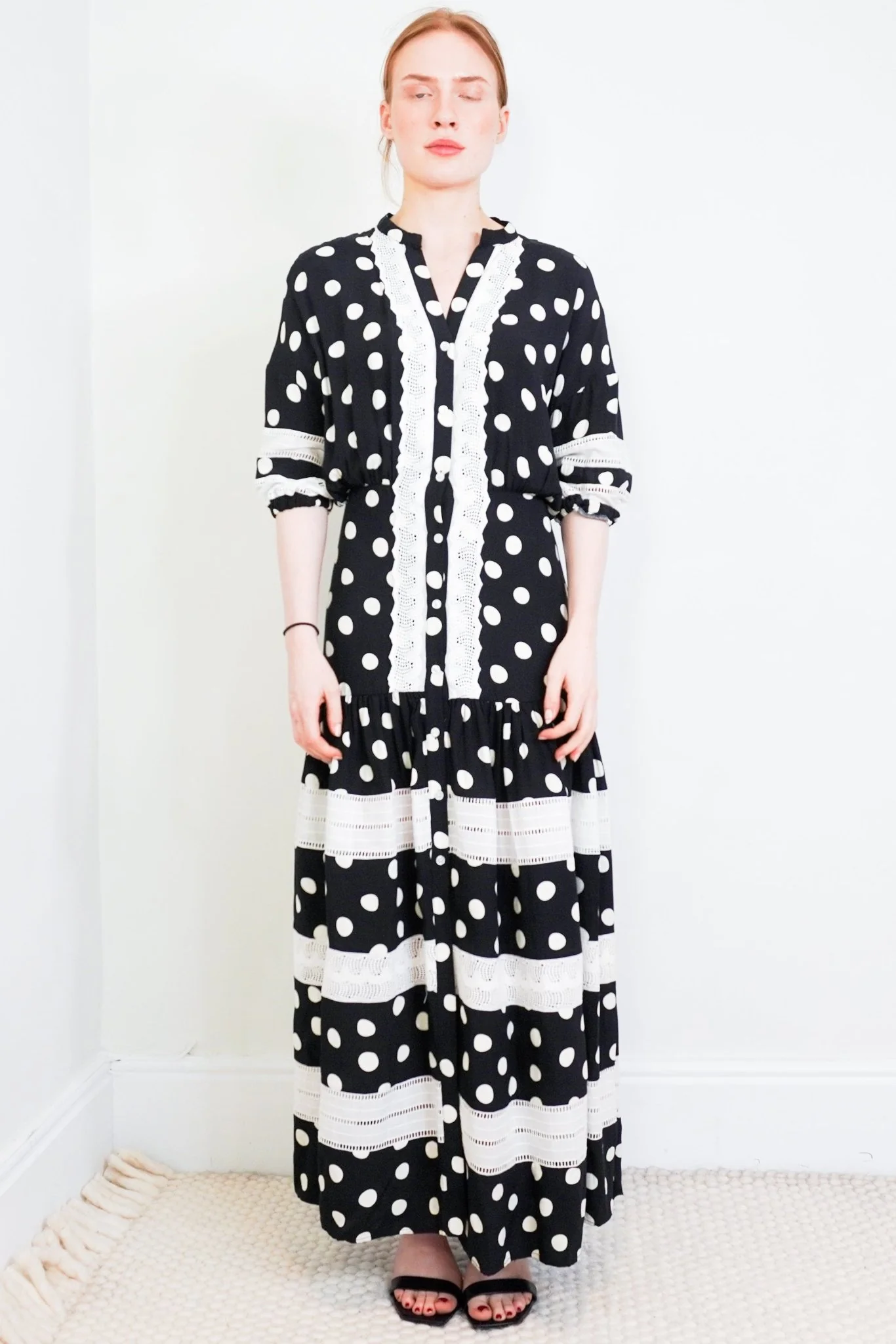 Paper London Hydrangea Black Maxi Dress RRP £385 Authentic Preloved