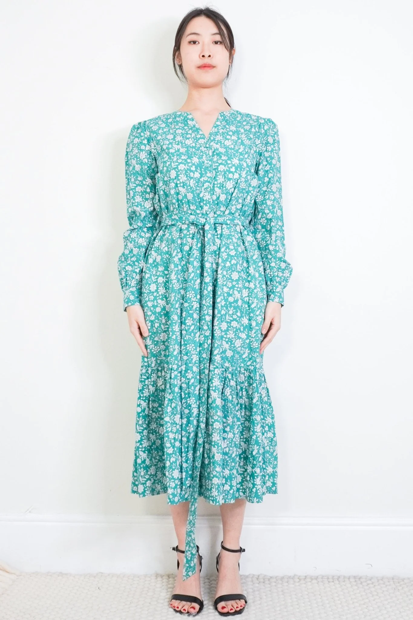 Pink City Prints Green Floral Dress RRP £250 | Authentic Preloved
