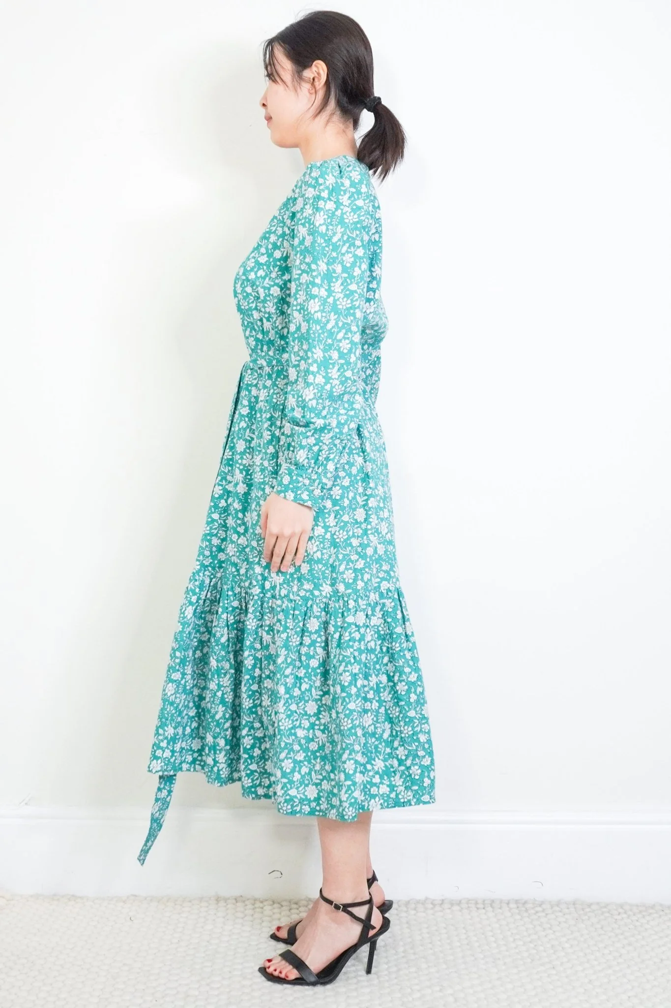 Pink City Prints Green Floral Dress RRP £250 | Authentic Preloved - Image 2
