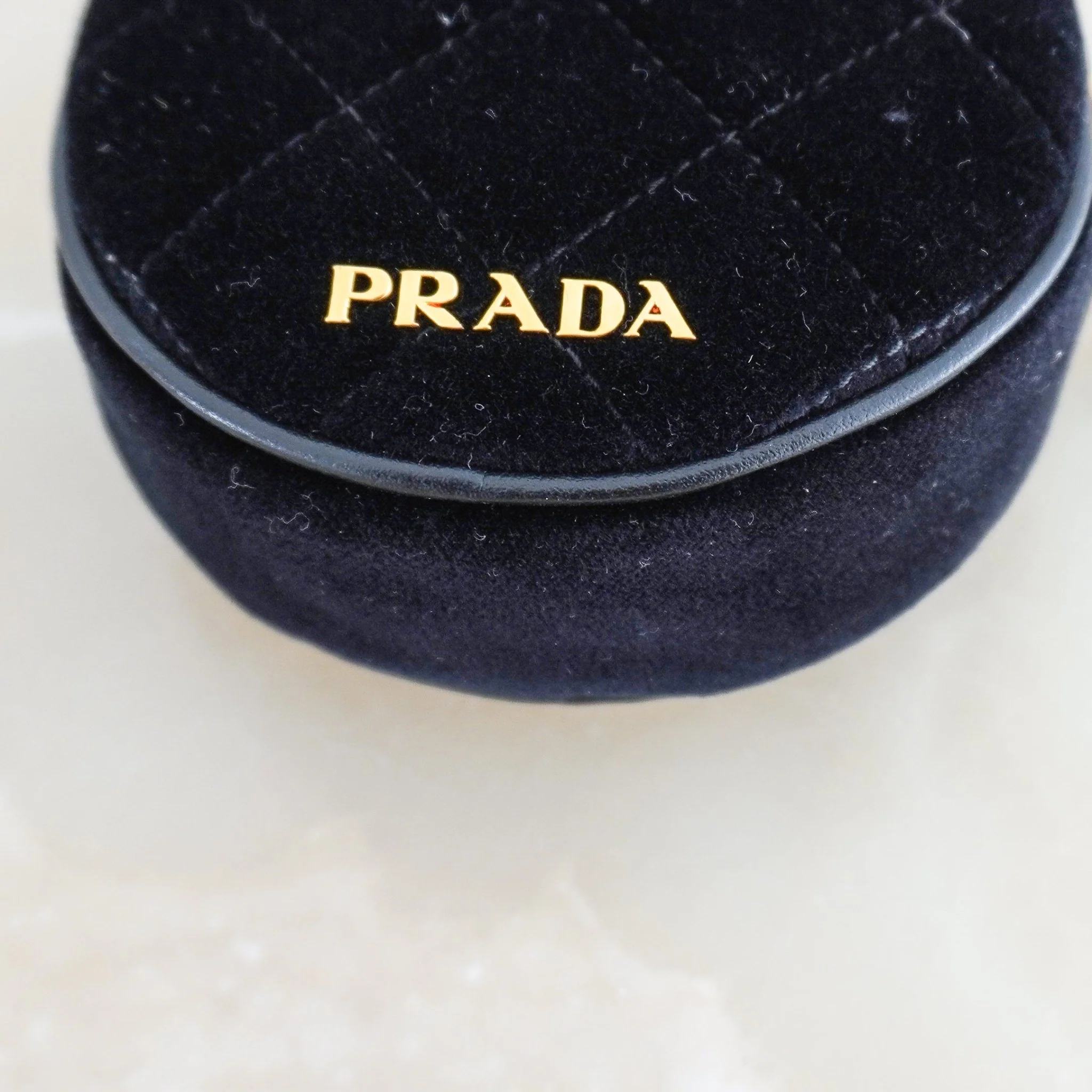 Prada Black Velvet Floral Coin Purse Charm RRP £520 | Authentic Preloved - Image 4