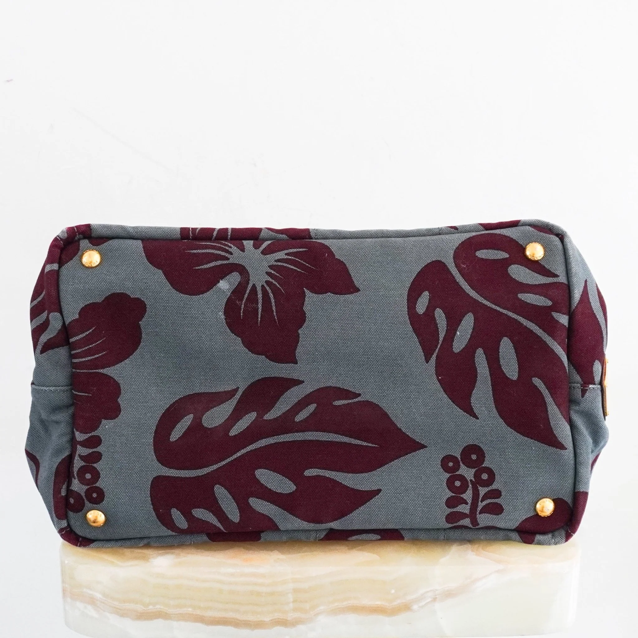 Prada Blue Canapa Stampata Floral Tote Bag RRP £850 | Authentic Preloved - Image 5