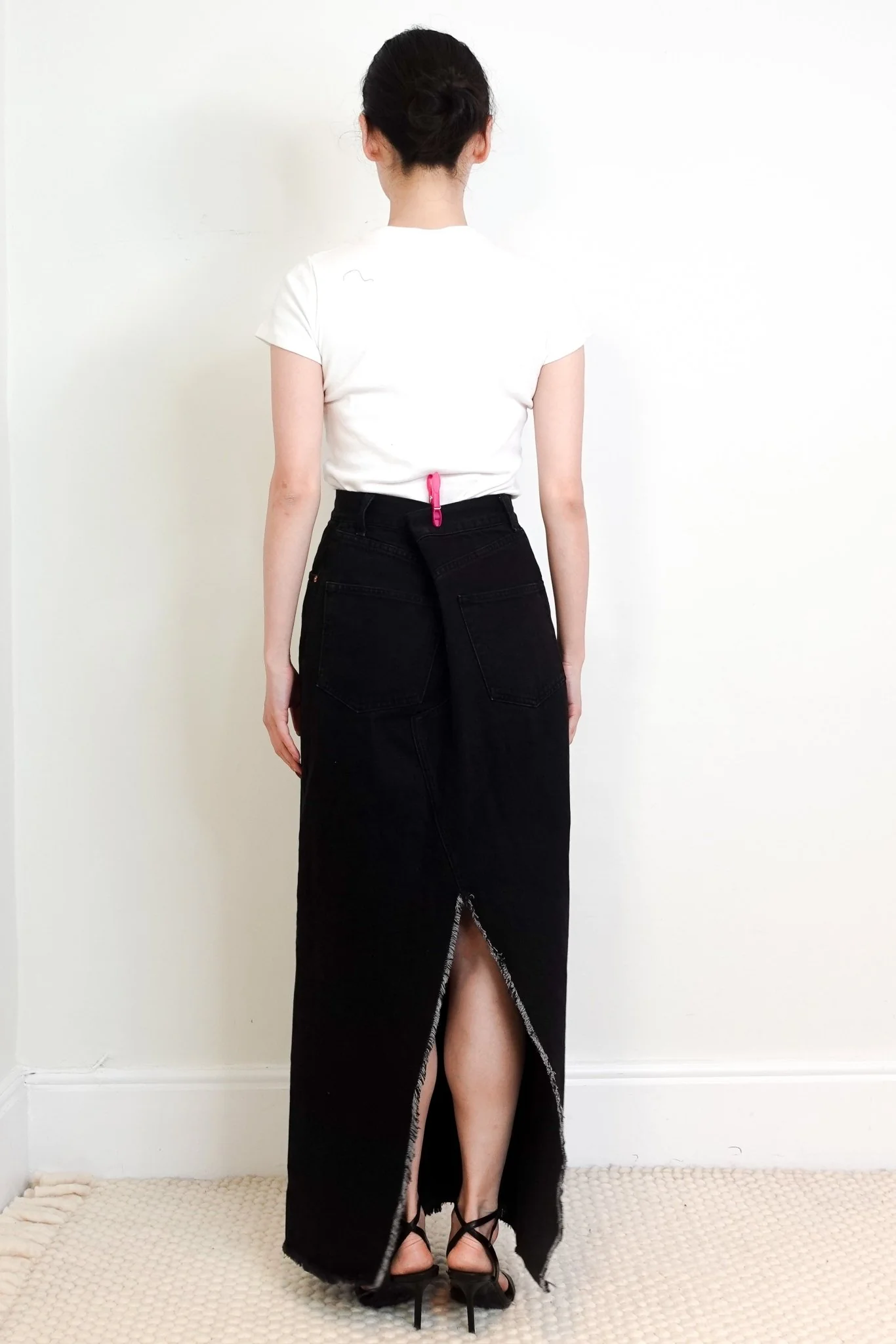Raey Black Denim Fitted Midi Skirt RRP £150 | Authentic Preloved - Image 3