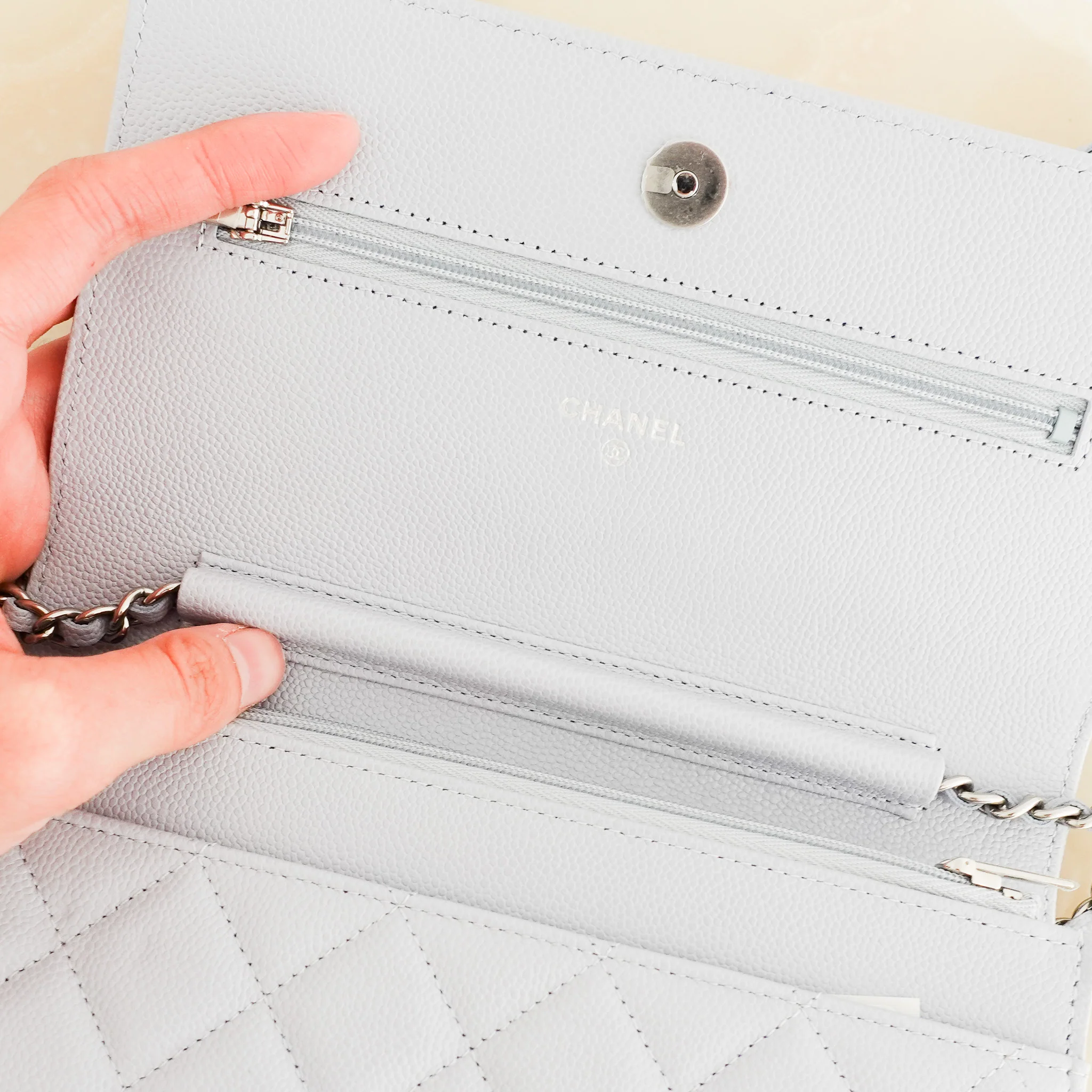 RARE Chanel Caviar Leather WOC Wallet On Chain RRP £4000 | Authentic Preloved - Image 7