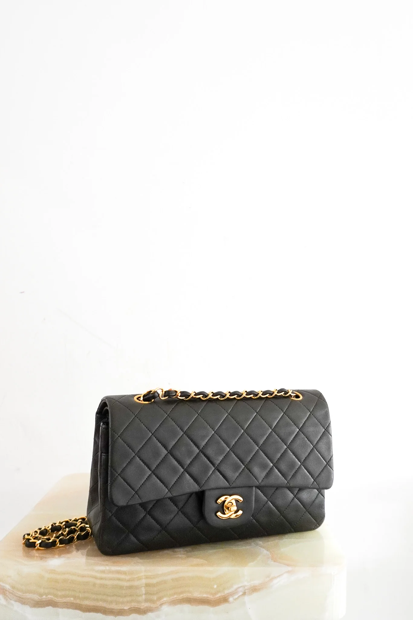 RARE Vintage Chanel Medium Double Flap Khaki Bag RRP £10500 | Authentic Preloved