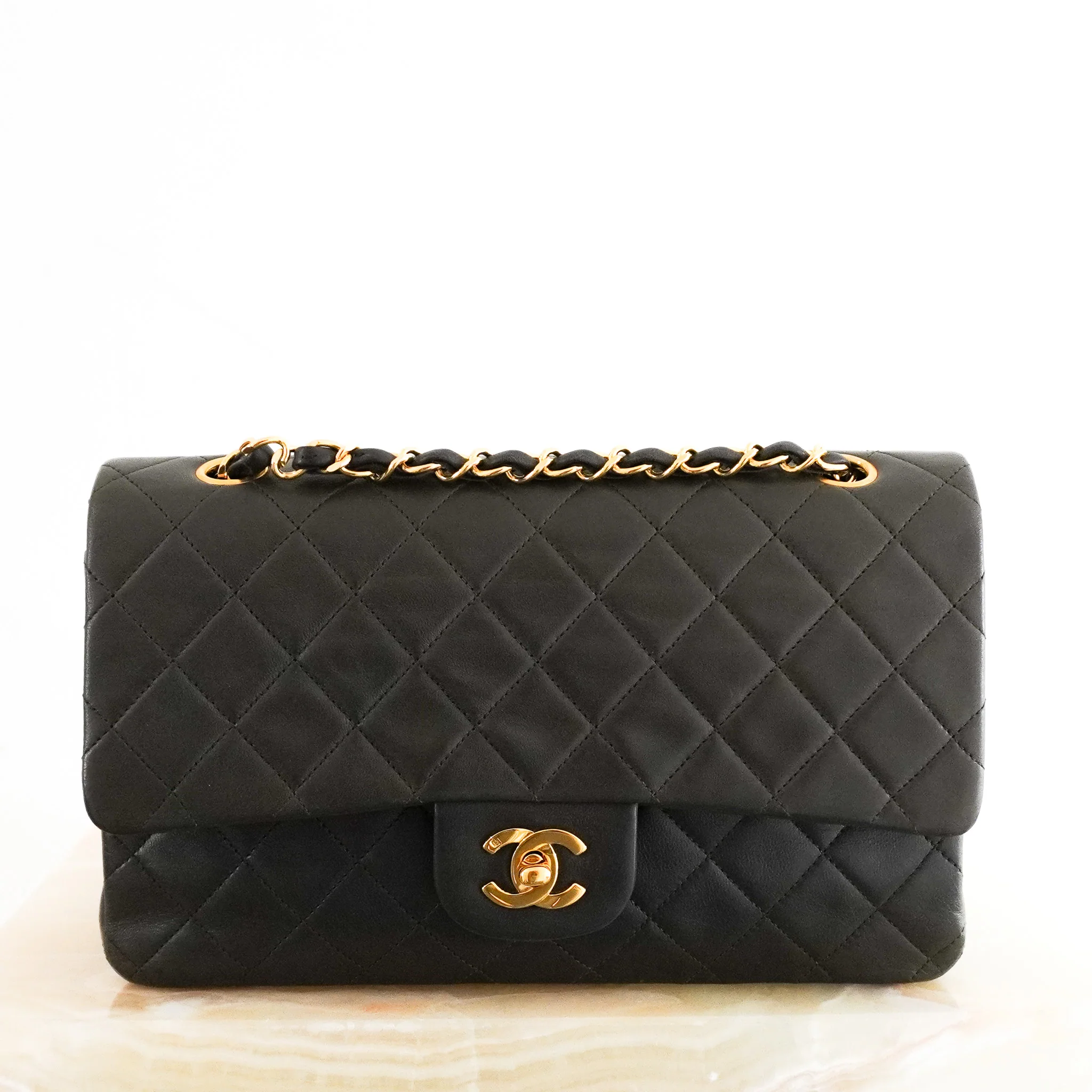 RARE Vintage Chanel Medium Double Flap Khaki Bag RRP £10500 | Authentic Preloved - Image 2
