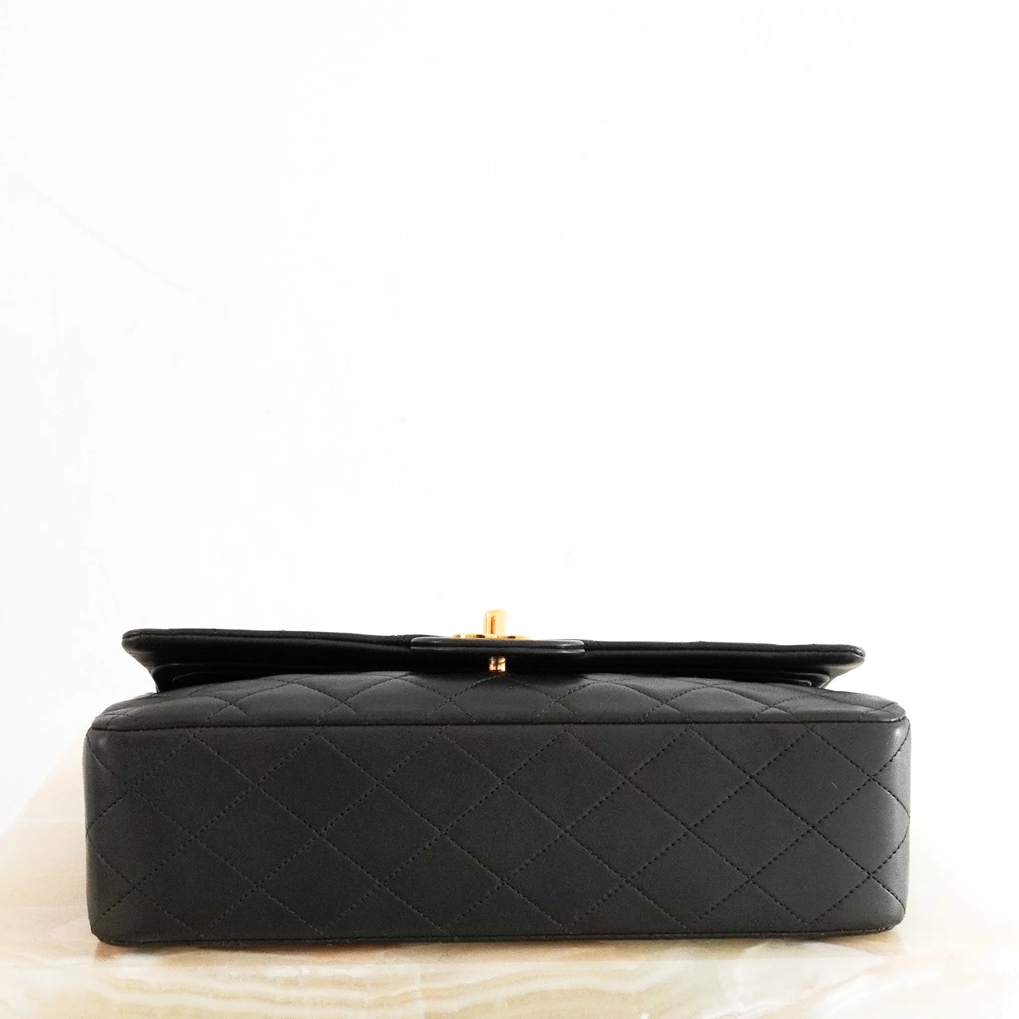 RARE Vintage Chanel Medium Double Flap Khaki Bag RRP £10500 | Authentic Preloved - Image 5