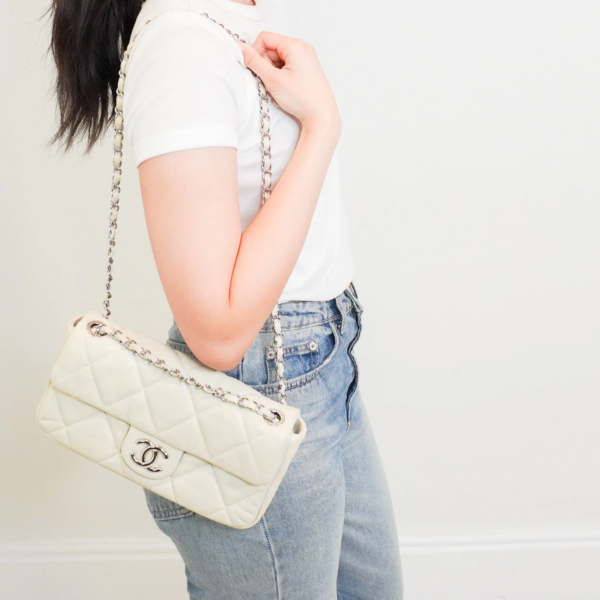 RARE Chanel Nature Glazed Caviar Quilted Flap Shoulder Bag RRP £5100 | Authentic Preloved - Image 10