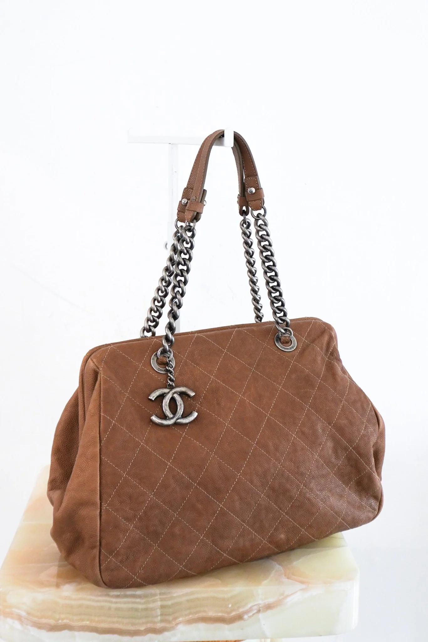 RARE Chanel Simply CC Bowling Bag in Brown | Authentic Preloved