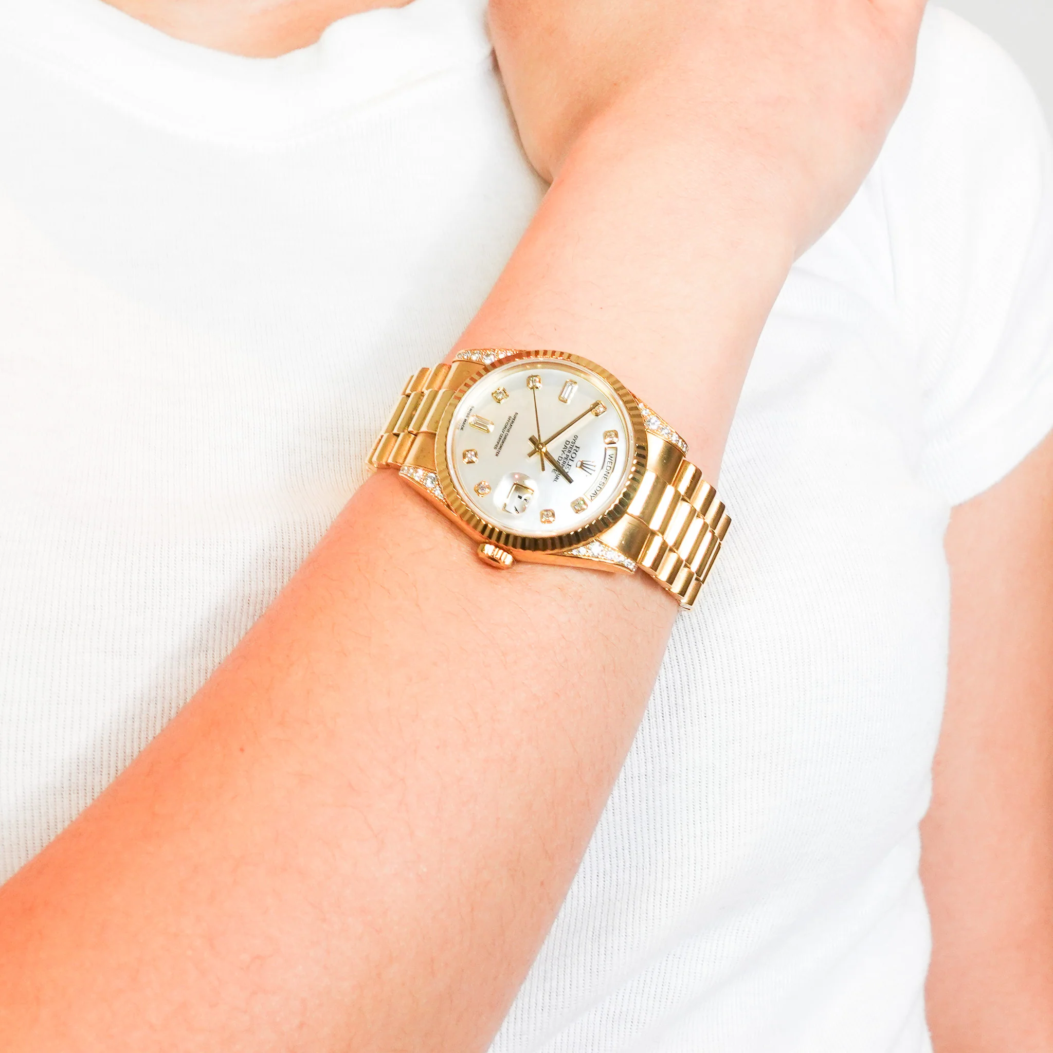 Rolex Day Date Diamond & 18K Gold Watch | Authentic Preloved - Image 11