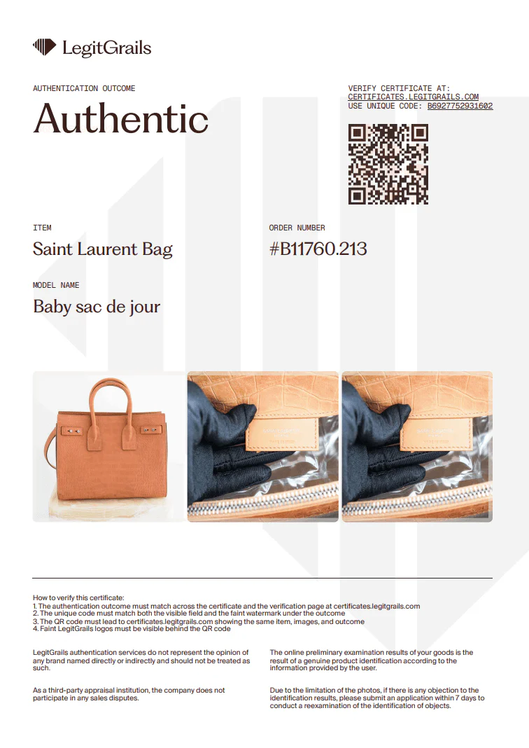 Saint Laurent Sac De Jour Small Crocodile Embossed in Brown RRP £2615 | Authentic Preloved - Image 8