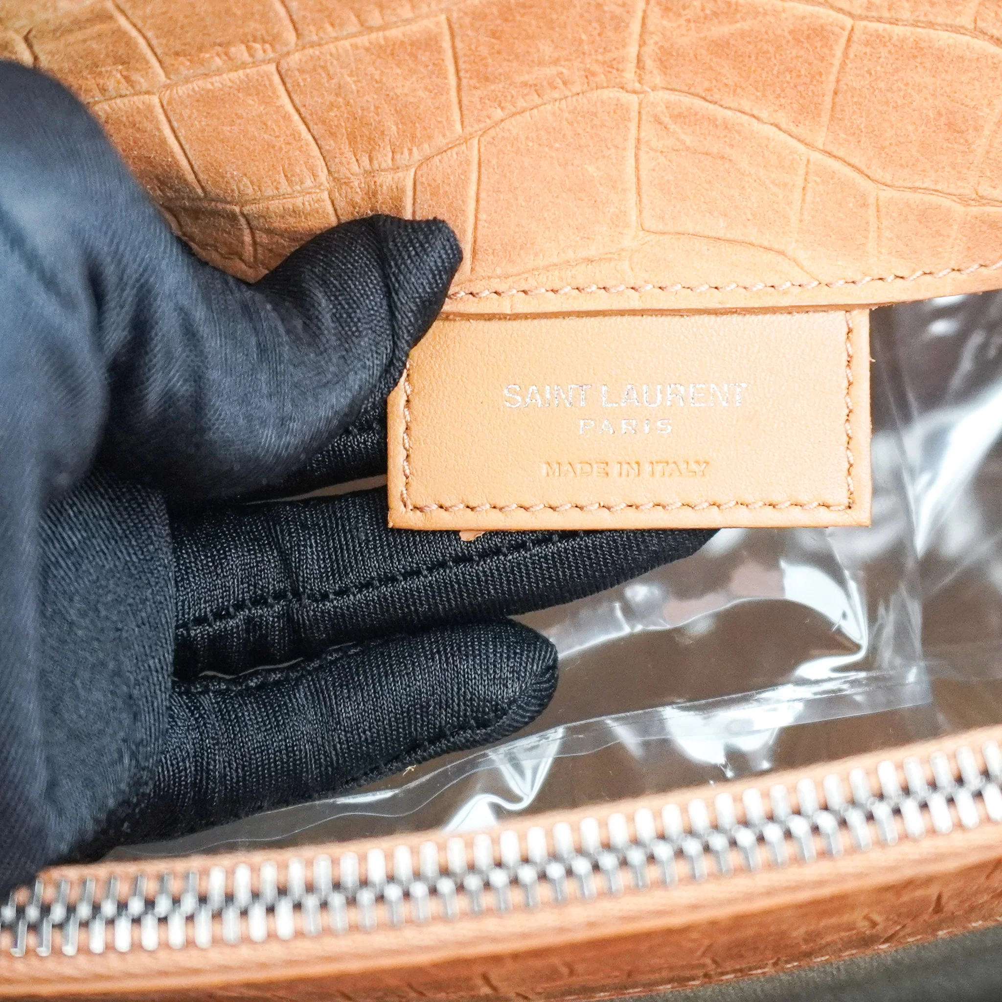 Saint Laurent Sac De Jour Small Crocodile Embossed in Brown RRP £2615 | Authentic Preloved - Image 9