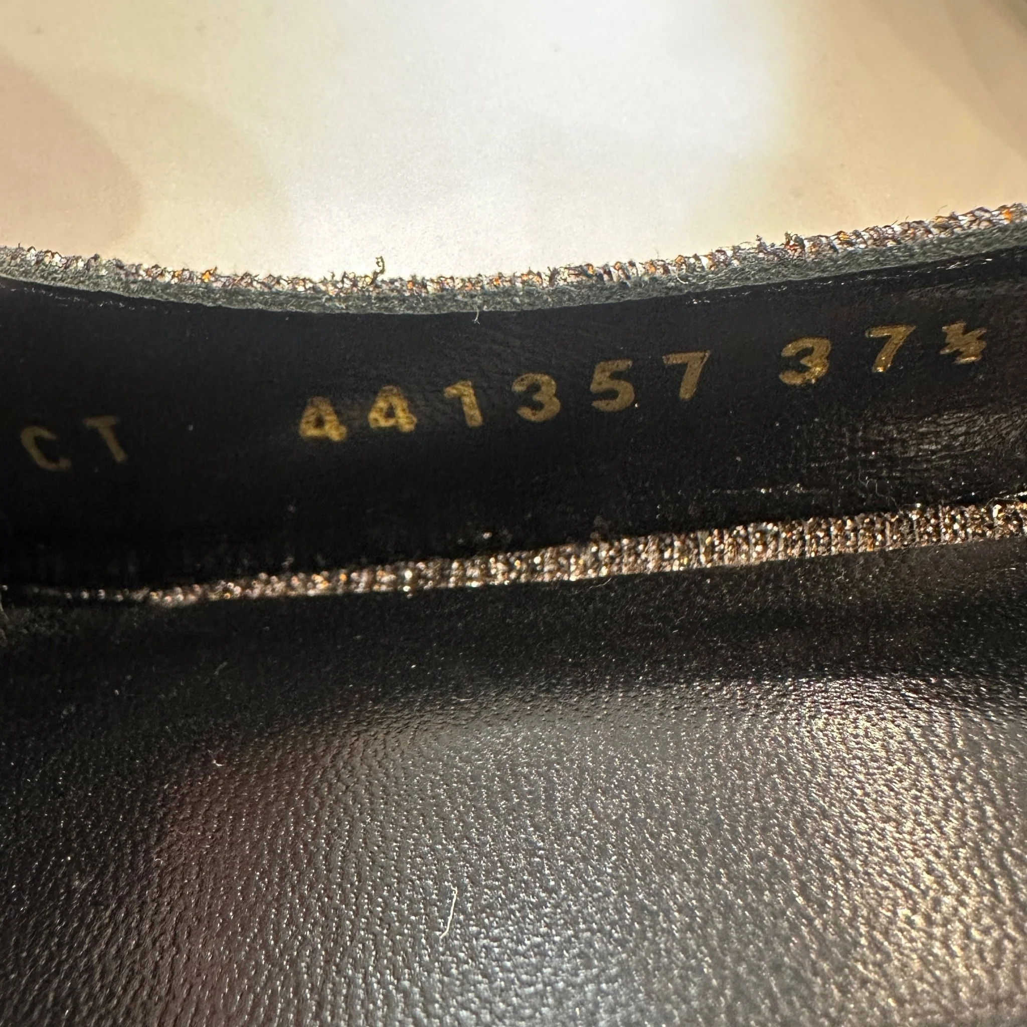 Saint Laurent Silver & Gold Babies Glitter Heels RRP £899 | Authentic Preloved - Image 7