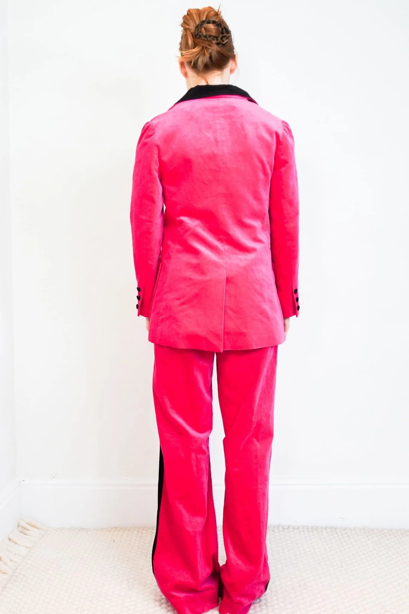 New Serena Bute Pink Velvet Suit Trousers RRP £395 - Image 3