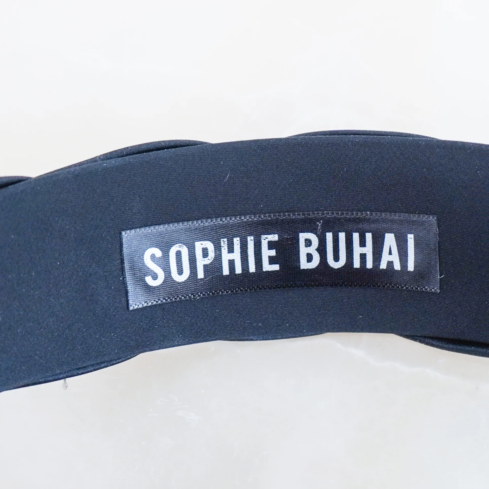 Sophie Buhai Twisted Black Satin Headband (RRP £250) | Authentic Preloved - Image 4