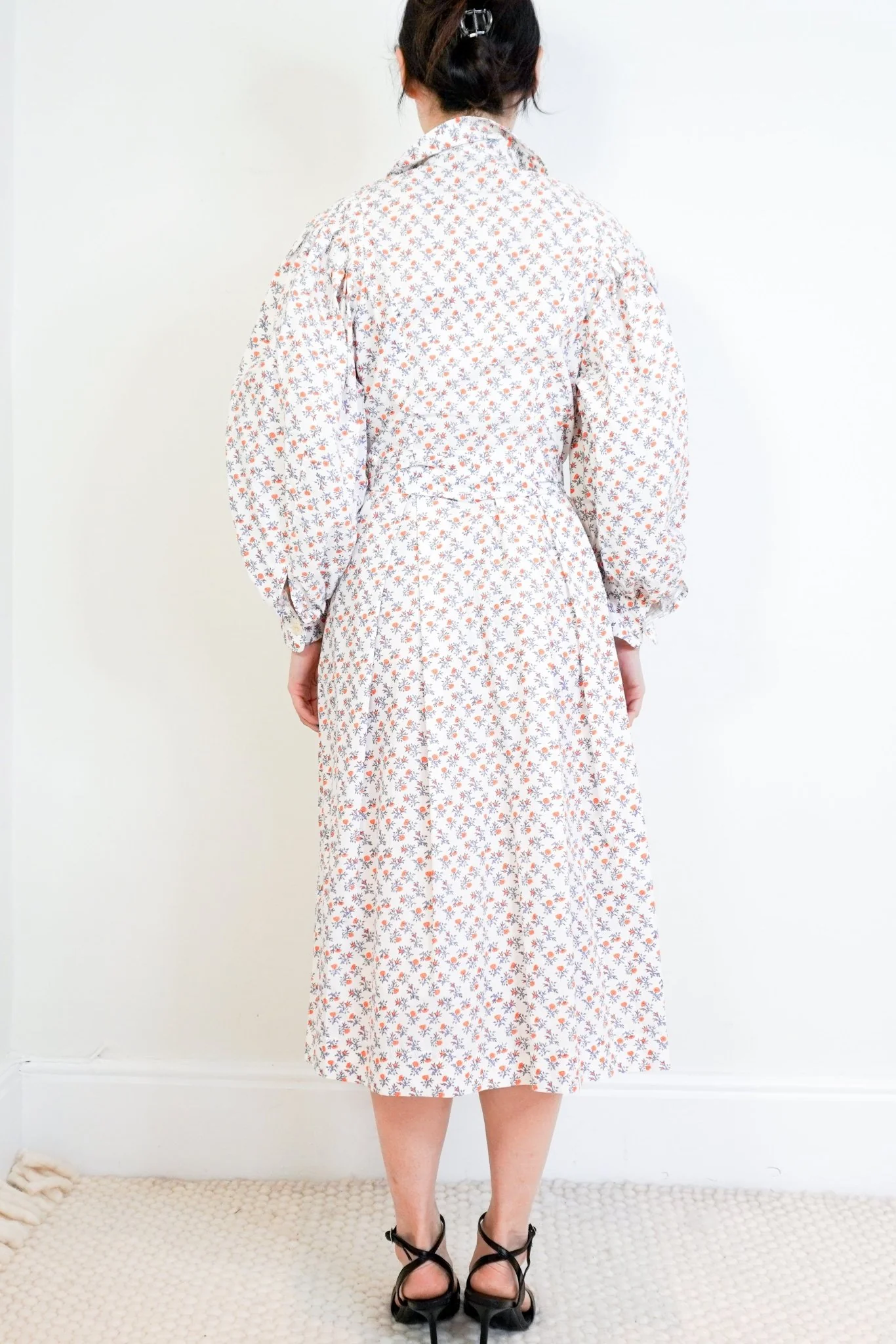 Thierry Colson White & Orange Floral Dress RRP £450 | Authentic & Preloved - Image 3