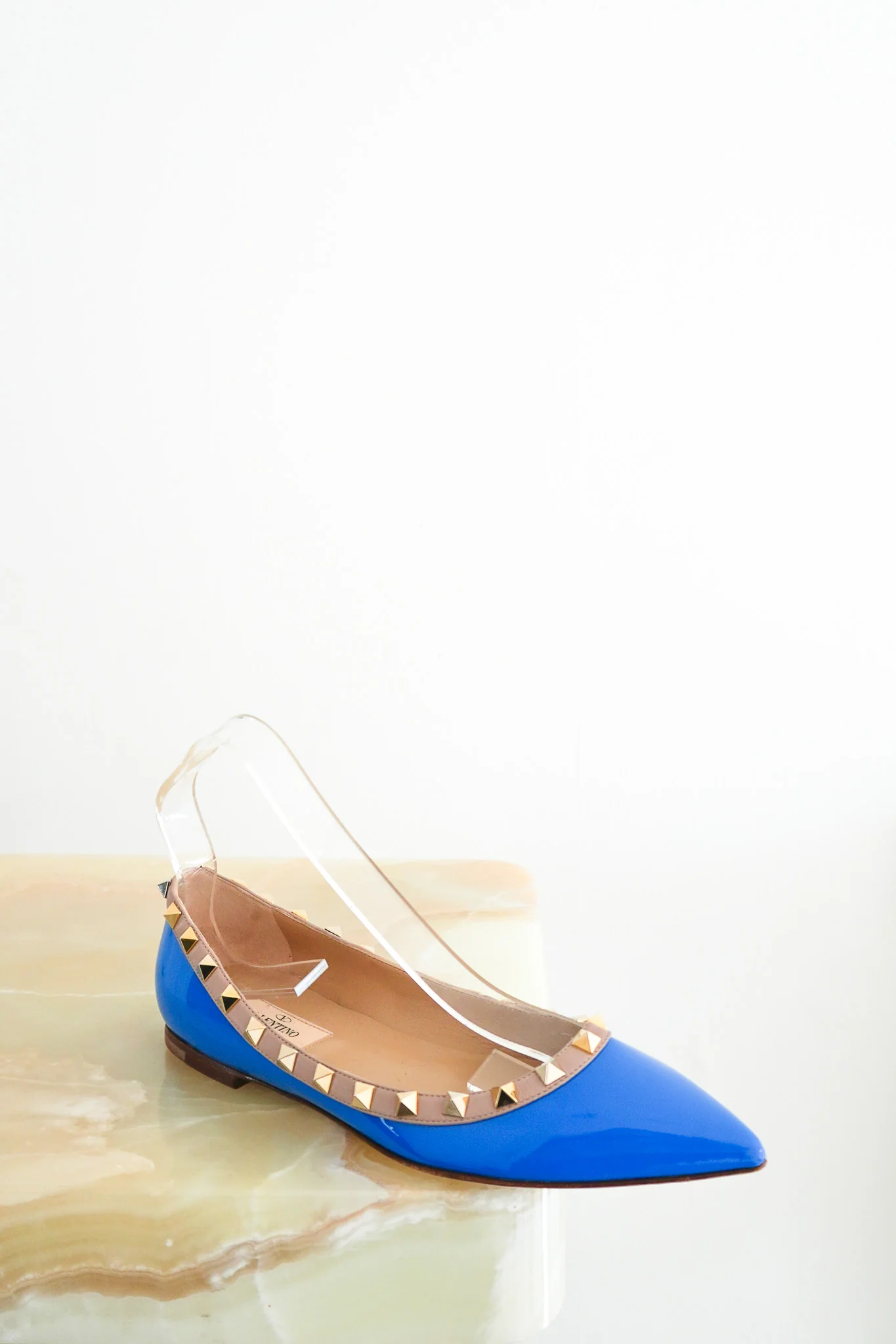 Valentino Rockstud Flats in Blue RRP £800 | Authentic Preloved [final sale]