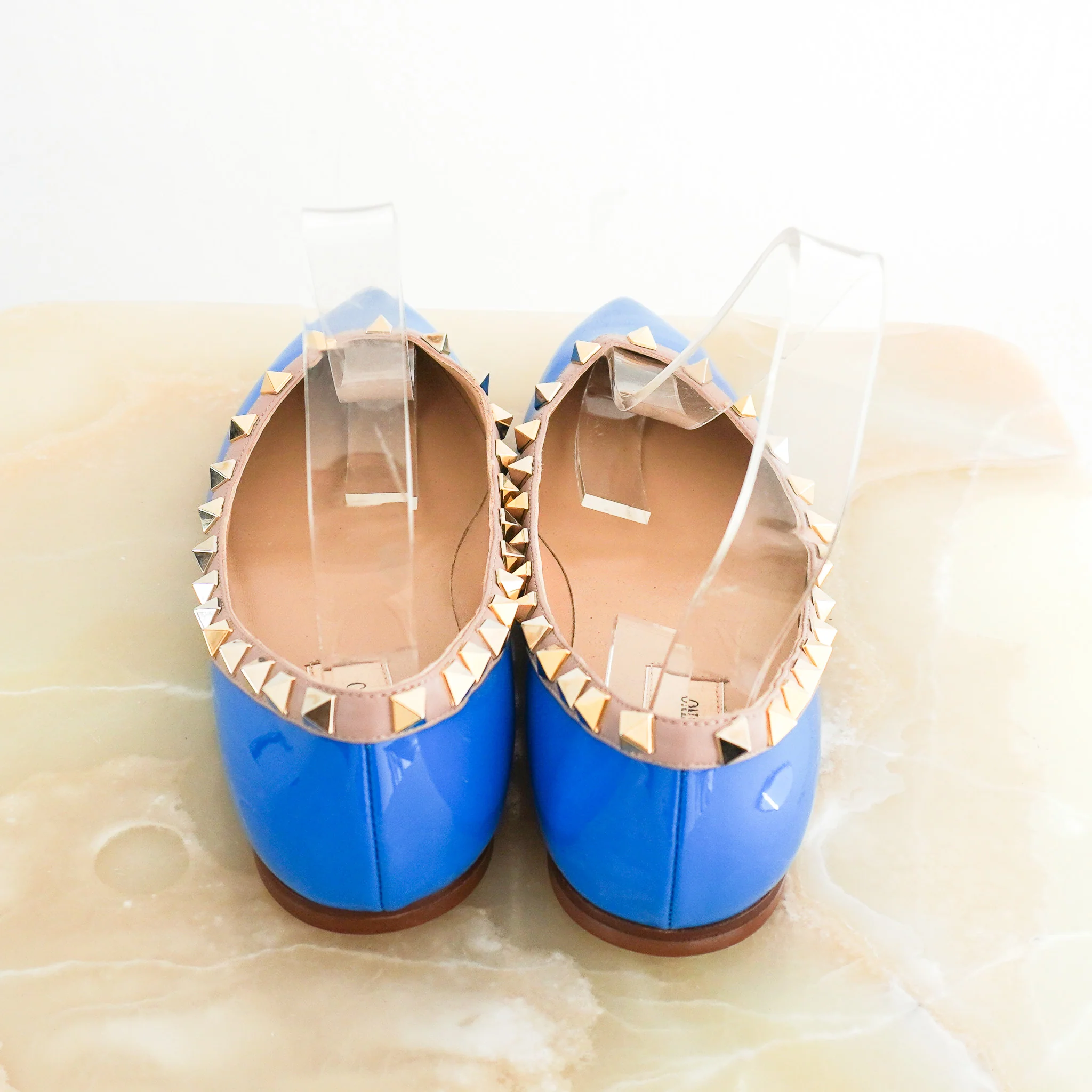 Valentino Rockstud Flats in Blue RRP £800 | Authentic Preloved [final sale] - Image 3