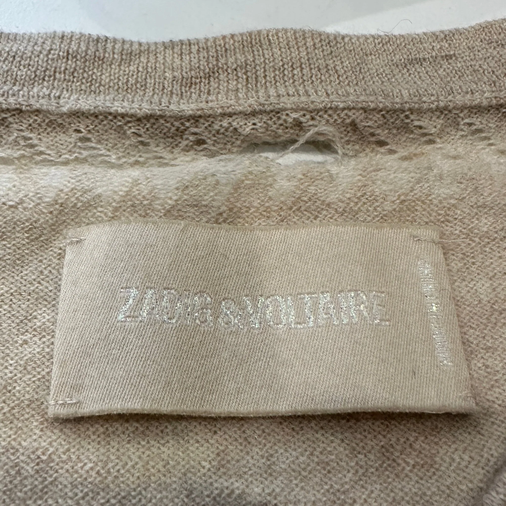 Zadig & Voltaire Beige Amour Kansas Jumper RRP £150 | Authentic Preloved Chelsea - Image 4